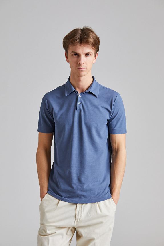 ZANONE Ice Cotton Polo Shirt Denim