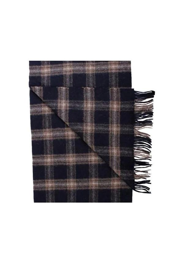 Amanda Christensen Classic Woven Scarf in Check Navy