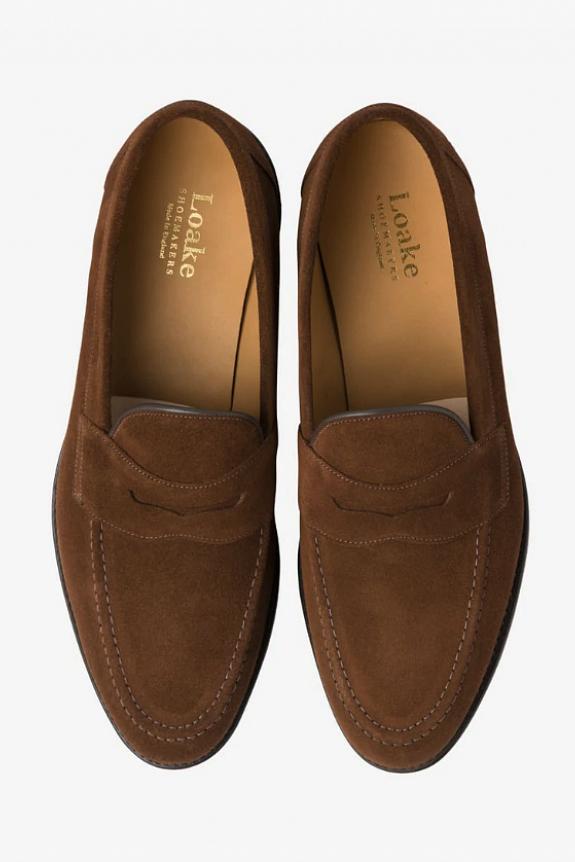 LOAKE Imperial Penny Loafer Brown Suede-1