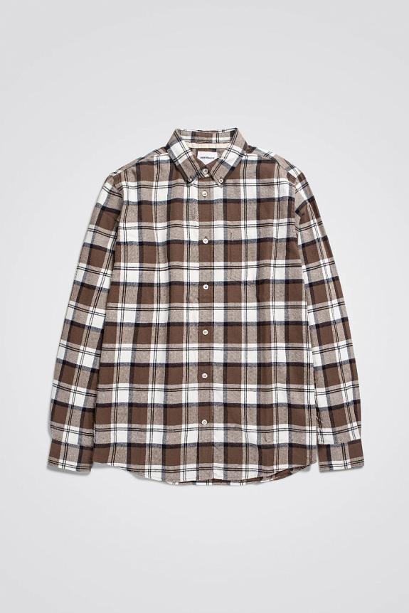 Norse Projects Anton Brushed Flannel Check Taupe-4