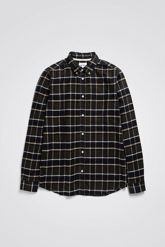 Norse Projects Anton Brushed Flannel Check Beech Green-4