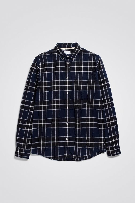 Norse Projects Anton Brushed Flannel Check Dark Navy-4