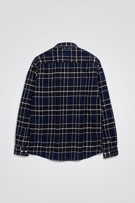 Norse Projects Anton Brushed Flannel Check Dark Navy-5