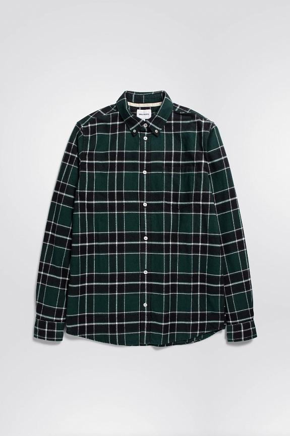 Norse Projects Anton Brushed Flannel Check Varisty Green-4