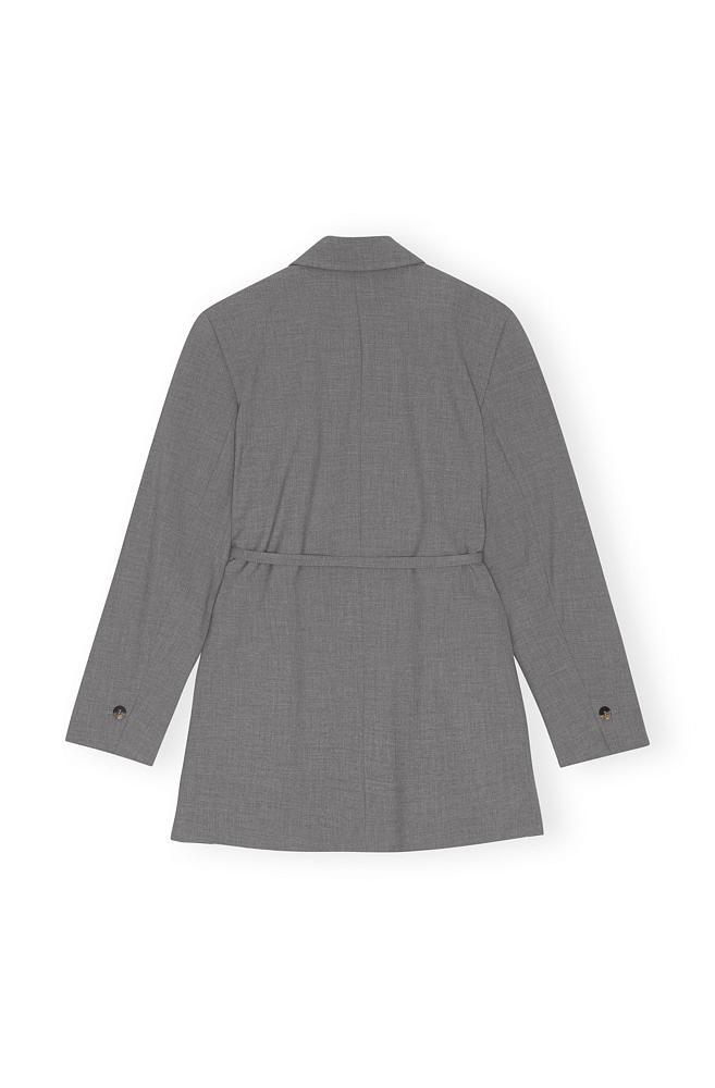 Paloma Melange Grey Drapey Melange Fitted Blazer