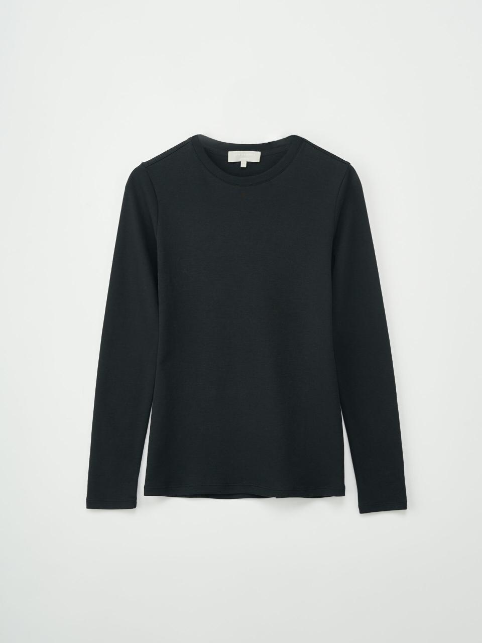 Julie Josephine Roundneck Cotton Jersey Longsleeve Black