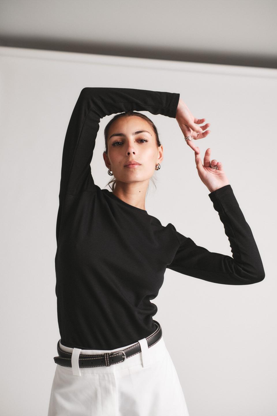 Julie Josephine Roundneck Cotton Jersey Longsleeve Black