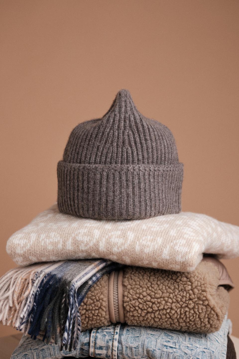 Yacaia Merino Cash Beanie Dark Brown