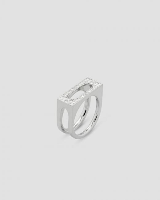 Tom Wood Cage Ring Single Clear White