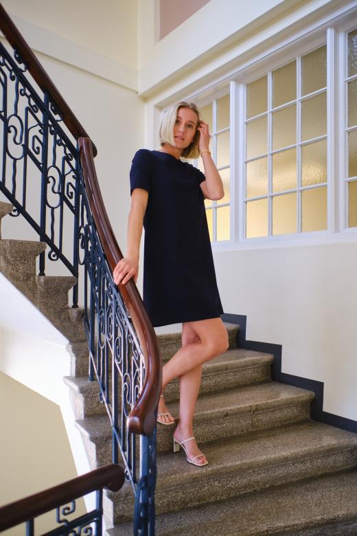 HARRIS WHARF LONDON Women A Line Dress Navy Blue